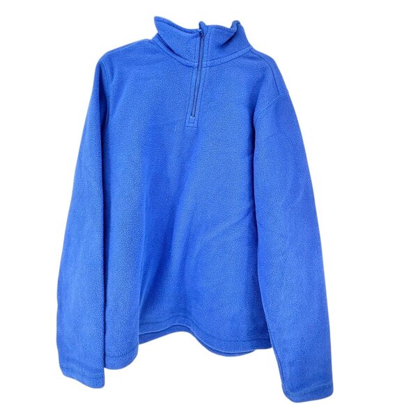 Lands End Kids Pullover Kids S/P 8 Blue Fleece 1/4 Zip Soft Warm Polyester LS - Picture 1 of 6
